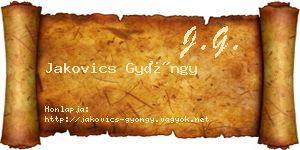 Jakovics Gyöngy névjegykártya